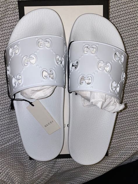 white gucci slides women|gucci slides women platform.